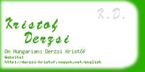 kristof derzsi business card