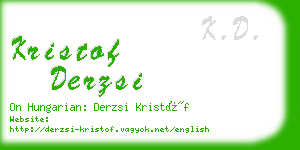 kristof derzsi business card